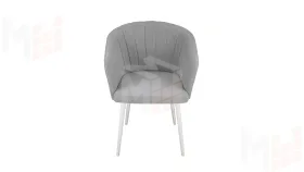 Стул Верона Т6 Белый муар, Велюр D012 светло-серый