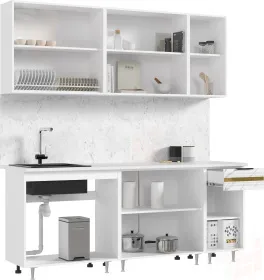 Кухонный гарнитур Милена 2,0 (мрамор золото)