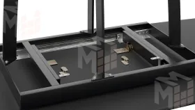 Стол обеденный Орфей Черный муар, Стекло глянцевое черный мрамор