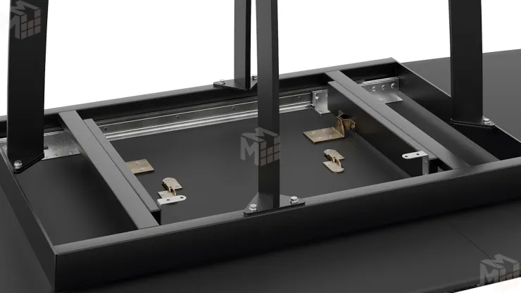 Стол обеденный Орфей Черный муар, Стекло глянцевое черный мрамор