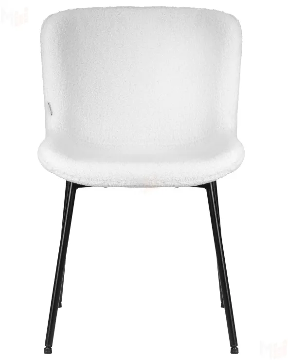 Стул обеденный DOBRIN MILO (черные ножки, белый букле (UF992-01))