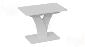 Стол обеденный раздвижной Люксембург Тип 2 Белый, Стекло белое матовое