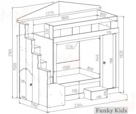 Кровать-чердак Фанки Хоум и уголок школьника Фанки Тайм