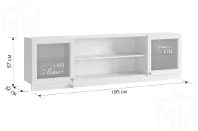 Секция навесная Гламур  белый/белый глянец