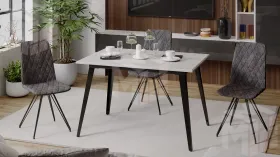 Стол обеденный Равенна Тип 1 Черный муар, Белый бетон