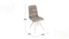 Стул Аспен К3 Белый матовый, Велюр Wellmart Latte