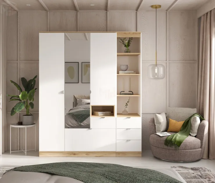 Шкаф 3-х створчатый с зеркалом Юкки ШК 1Я 1350