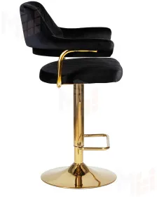 Стул барный DOBRIN CHARLY GOLD (черный велюр (MJ9-101))