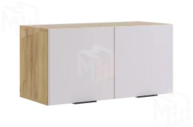 Антресоль Бери  двухдверная дуб крафт золотой/белое дерево