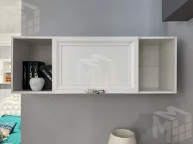 Полка навесная книжная Мишель белый матовый