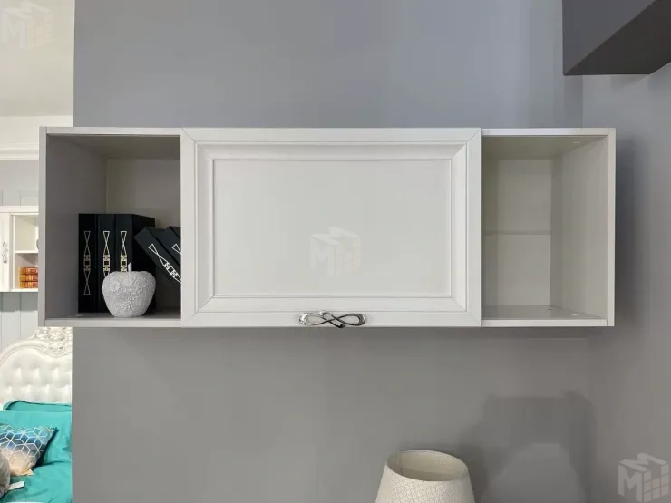 Полка навесная книжная Мишель белый матовый