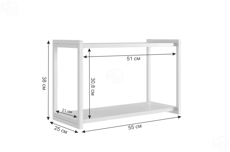 Полка Юниор белое дерево/белый муар