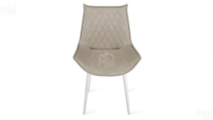 Стул Фэнди К1С  Белый матовый, Велюр Confetti Smoke