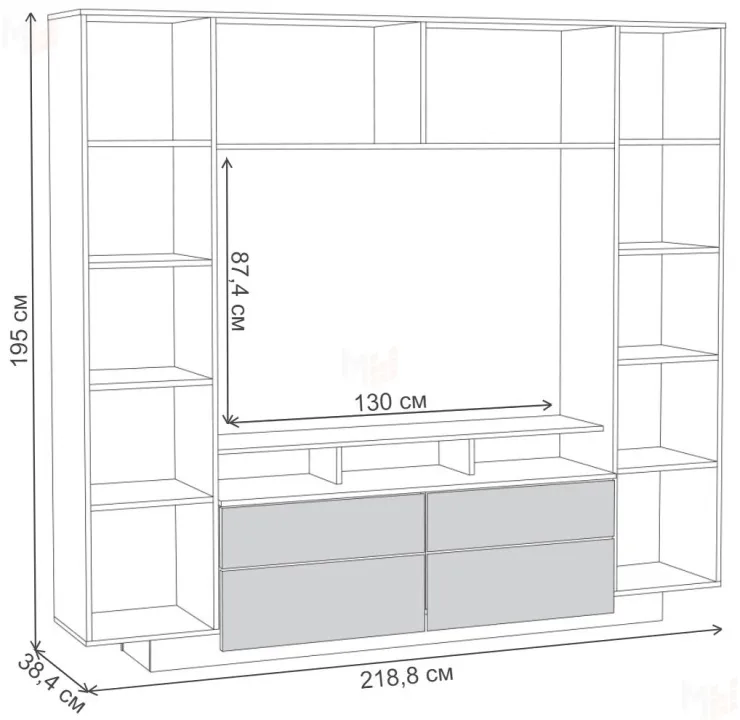 Гостиная Румба Шкаф комбинированный 03.272