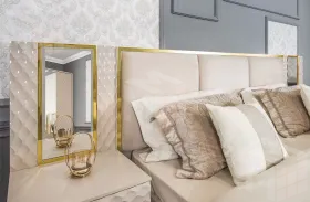 Кровать Lara 180x200 см бежевый глянец