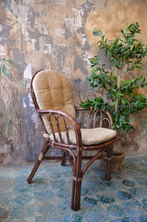 Стул из ротанга с подушкой 04/16