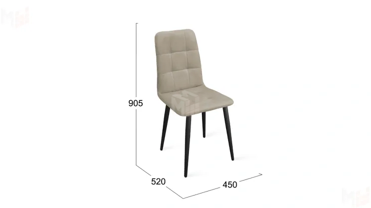 Стул Аспен К1С Черный муар, Велюр Confetti Smoke