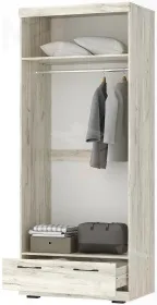 Шкаф СОНАТА ШС-900  со штангой Дуб Крафт белый - Антрацит