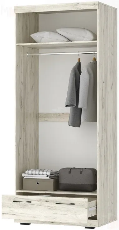 Шкаф СОНАТА ШС-900  со штангой Дуб Крафт белый - Антрацит