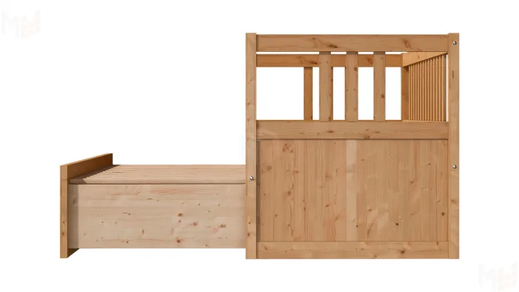 Кровать-кушетка из массива КЫМОР 80*200 светло-коричневый