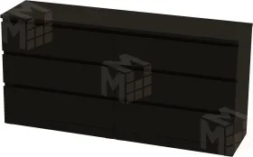 Комод Varma 6D шпон ясень черный