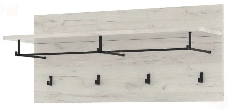 Вешалка ГРЕТТА  900  с полкой Дуб Крафт белый