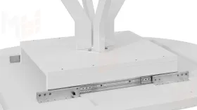 Стол обеденный раздвижной Стокгольм Тип 1  Белый муар, Стекло глянцевое белое