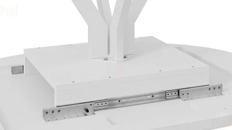 Стол обеденный раздвижной Стокгольм Тип 1  Белый муар, Стекло глянцевое белое