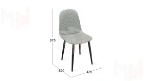 Стул Шерри К1С  Черный муар, Велюр Confetti Silver