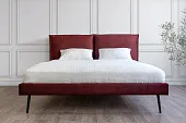 Кровать мягкая Сильвия 1,6 велюр бордо