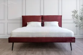 Кровать мягкая Сильвия 1,6 велюр бордо