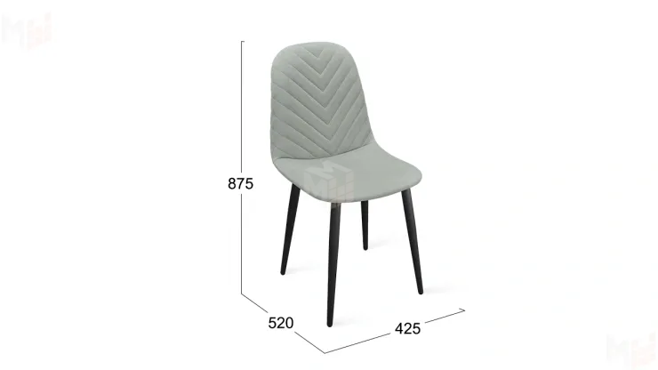 Стул Шерри К1С  Черный муар, Велюр Confetti Silver