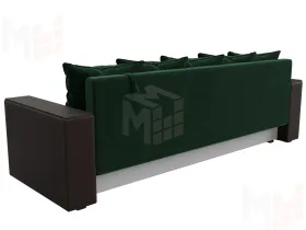Диван прямой Дубай Лайт полки слева ( Зеленый\Коричневый )