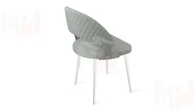 Стул Гэтсби К1К Белый матовый, Велюр Confetti Silver