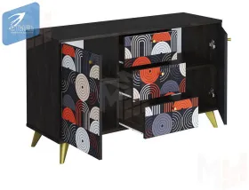 Комод Фьюжн Арт КМ-003 камень угольный/Vinil