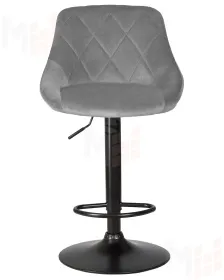 Стул барный DOBRIN LOGAN BLACK (серый велюр (MJ9-75))