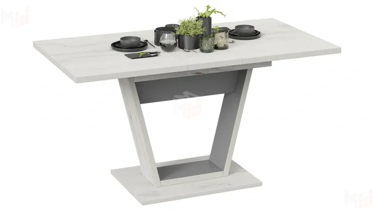 Стол обеденный Гавана Тип 1 Дуб крафт белый, Серый графит