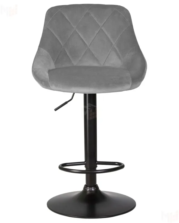 Стул барный DOBRIN LOGAN BLACK (серый велюр (MJ9-75))