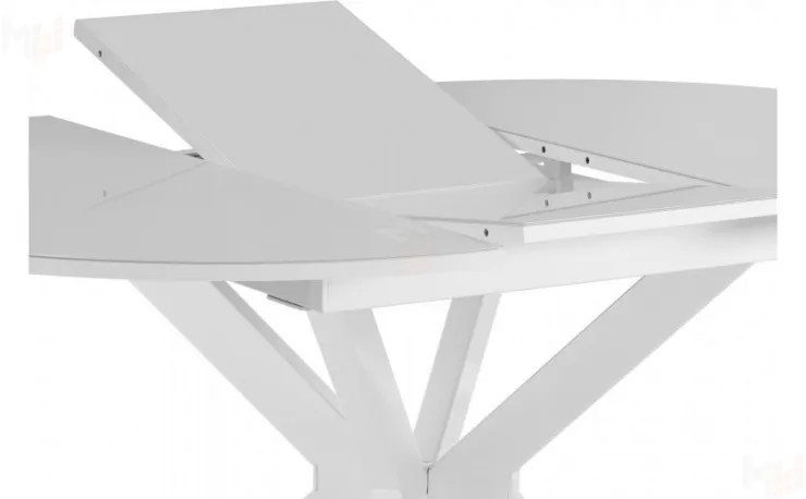 Стол раскладной стеклянный Вега Лофт D100 Белый