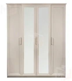 Шкаф Мокко 4-дверный с зеркалом бежевый