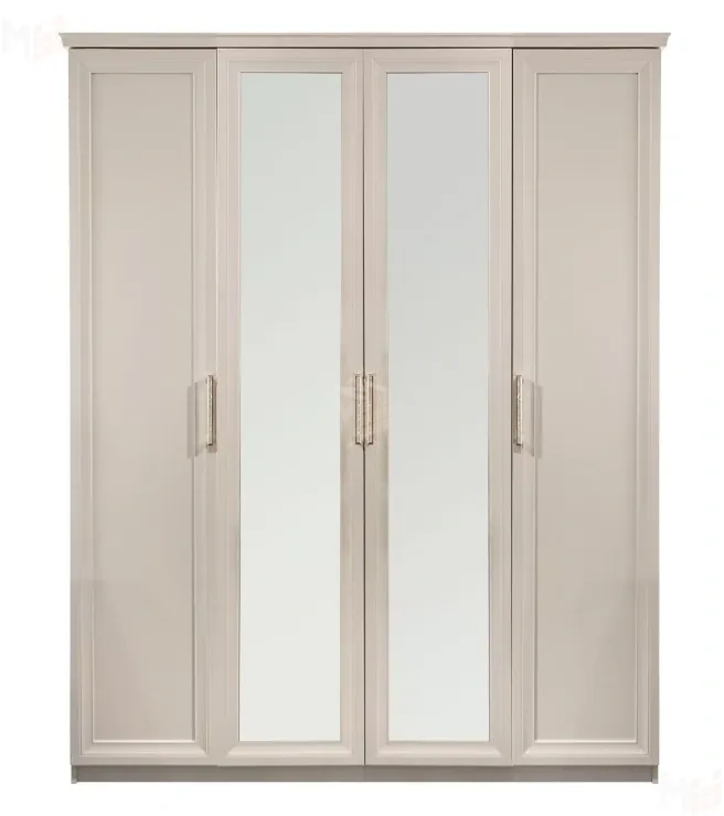 Шкаф Мокко 4-дверный с зеркалом бежевый