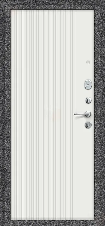 Входная металлическая дверь Тайга-9 Вертикаль Антик Серебряный/Белый