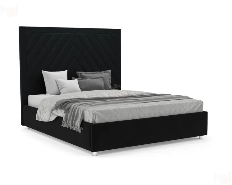 Кровать Мишель 160 см (Велюр чёрный НВ-178 17)