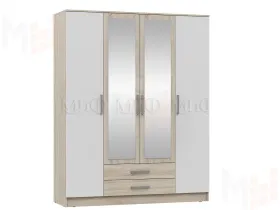 Шкаф Мартина 4-х створчатый (сонома/белый глянец)