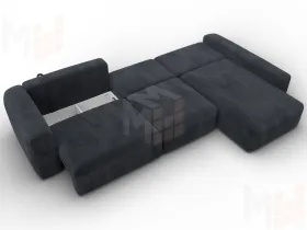 Диван угловой Лига-066 НПБ Лонг угол правый ( TOWER 11 темно-серый )