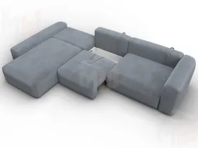 Диван угловой Лига-066 НПБ Лонг угол левый ( TOWER 10 серый )