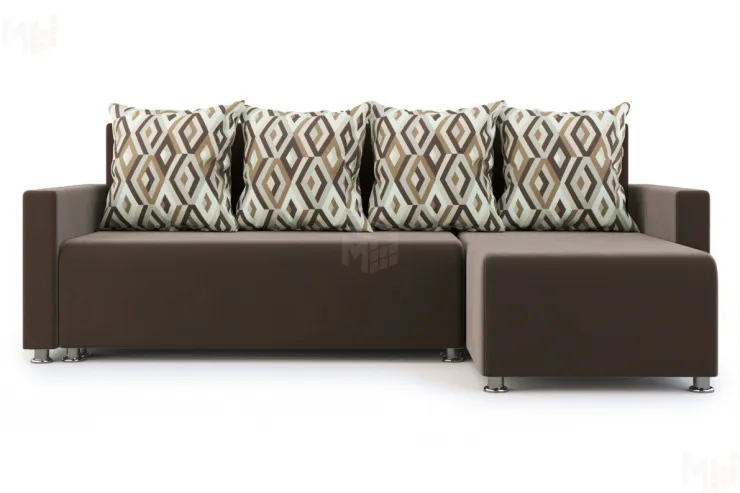 Угловой диван Челси (коричневый/узор)