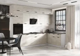 Кухня Рио New угловая 3,0*1,8 м (490) комп №2 дуб крафт белый, Белый (Кастилло темный)