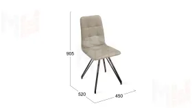 Стул Аспен К4 Черный муар, Велюр Confetti Smoke