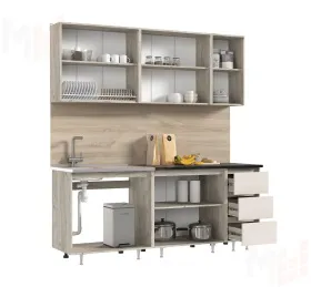Кухонный гарнитур Челси 2,0 (крафт серый/кашемир)
